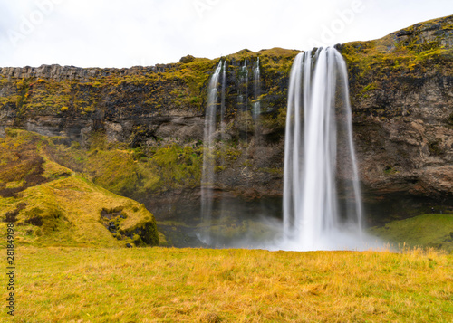 Waterfall in Sotuther Region of Iceland 