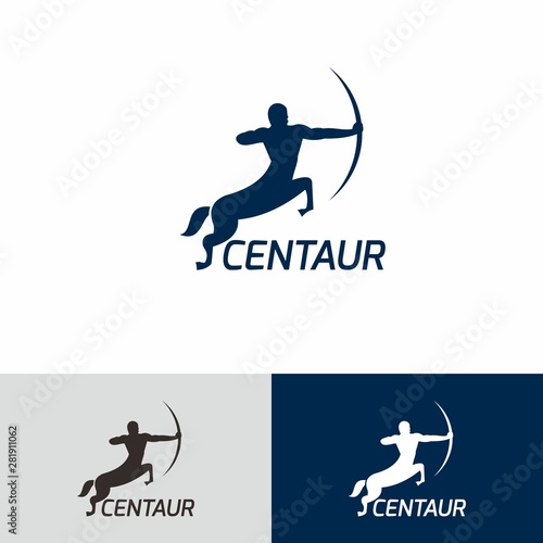 Centaur Logo White Blue Color