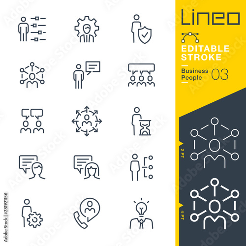 Lineo Editable Stroke - Business People line icons