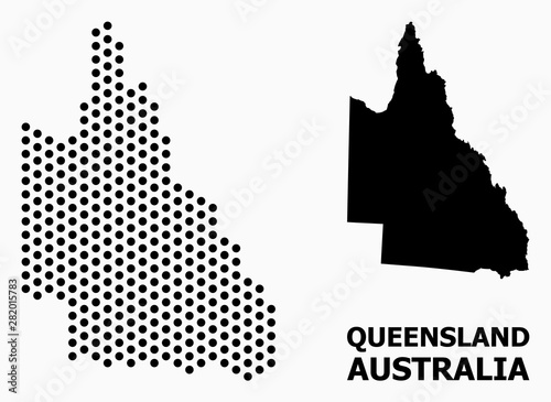 Dotted Pattern Map of Australian Queensland