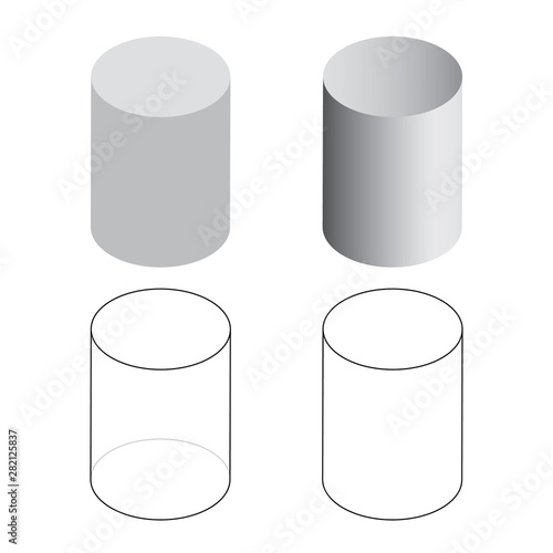 Isometric 3d Cylinder Tubes Vector Illustration