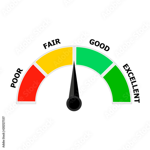 Credit indicator, score icon indicate level solvency