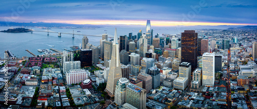 Aerial View of San Francisco Skyline at Sunrise