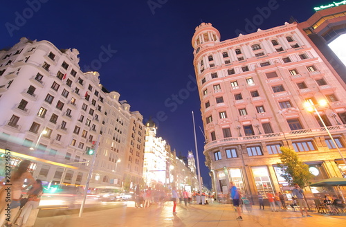 Gran Via shopping street Madrid Spain