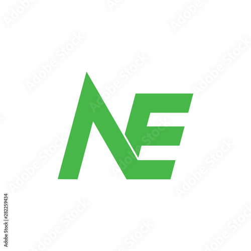 letter ne simple geometric linked logo vector