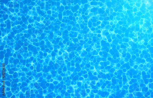 Water caustic background. Pure, clean blue water in the pool. 3D illustration