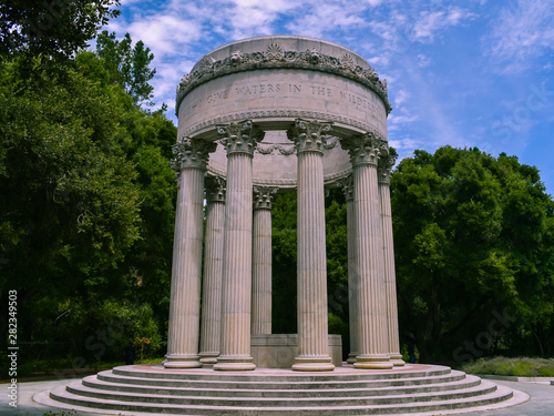 Pulgas Water Temple, Woodside, CA. Erected by the San Francisco Water Department to commemorate the 1934 completion of the Hetch Hetchy Aqueduct and is located at the aqueduct's terminus.