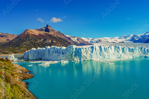 Wonderful view at the huge Perito Moreno glacier in Patagonia in