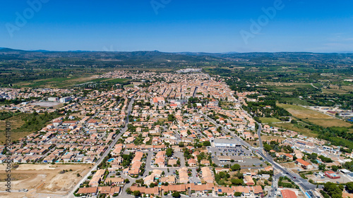 Aerial photo of Sigean in the Aude, France