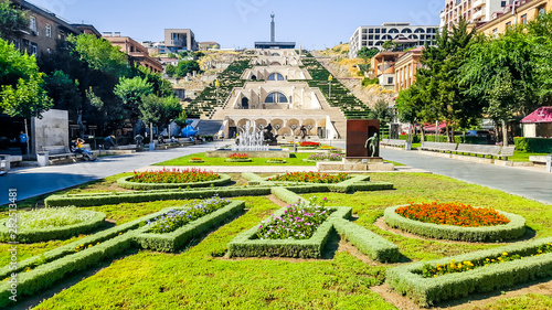 The Cascade - a giant stairway made of limestone. Yerevan, Armenia.