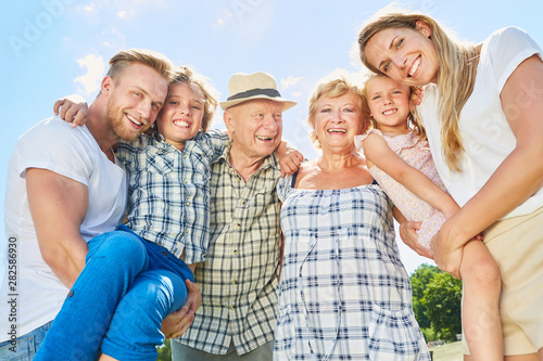 Glückliche Drei Generationen Familie