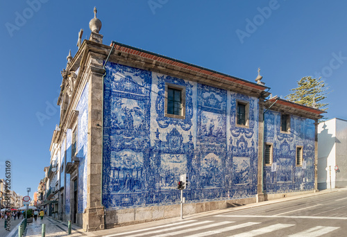 Exterior facade of Chapel Of Souls (Capela das Almas de Santa Catarina) on the Santa Catarina Street in Porto, Portugal