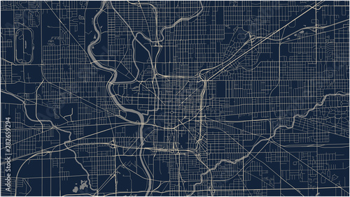 map of the city of Indianapolis, Indiana, USA