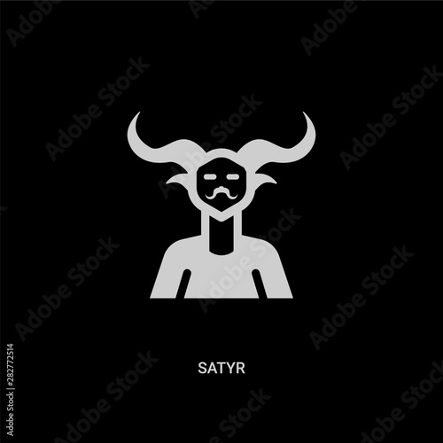 white satyr vector icon on black background. modern flat satyr from user concept vector sign symbol can be use for web, mobile and logo.