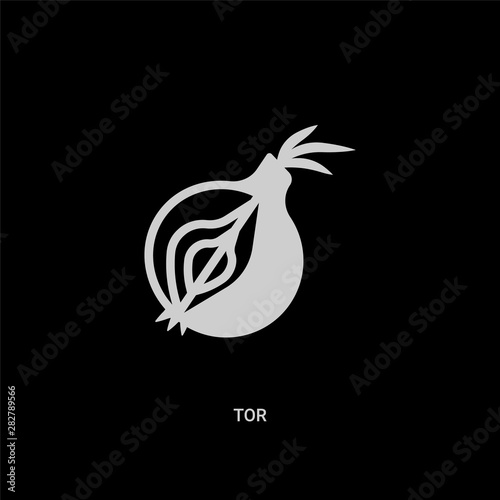 white tor vector icon on black background. modern flat tor from cryptocurrency economy concept vector sign symbol can be use for web, mobile and logo.