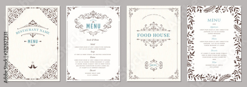 Wedding and restaurant menu. 
