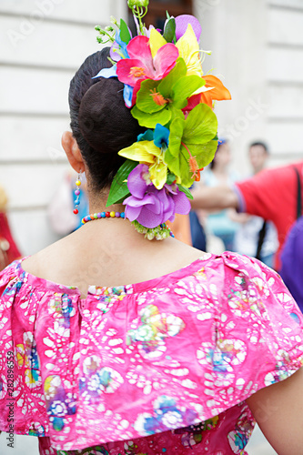 Detail of one of the folk costume of Puerto Rico.