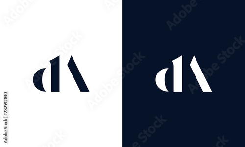 Abstract letter DA logo. This logo icon incorporate with abstract shape in the creative way.