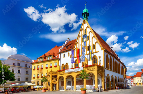 Gotisches Altes Rathaus von Amberg in der Oberpfalz, Bayern