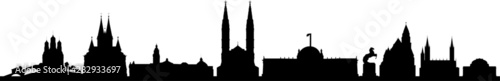 Wiesbaden City Skyline Vector Silhouette