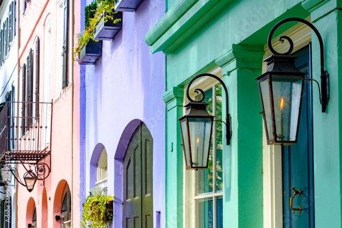 pastel row houses