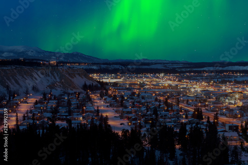 Northern Lights over Downtown Whitehorse