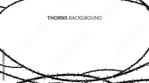 Abstract blackthorn horror with thorns background