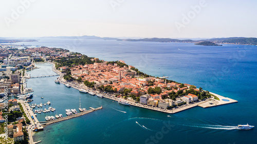 Aerial view of the old city Zadar in Croatia