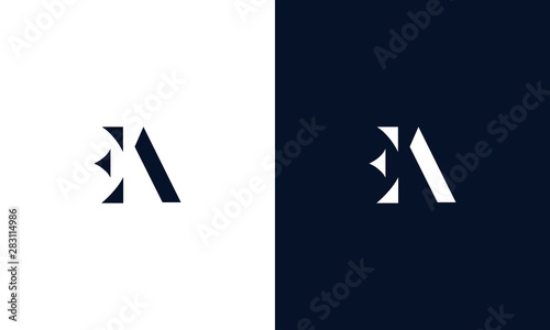 Abstract letter EA logo. This logo icon incorporate with abstract shape in the creative way.