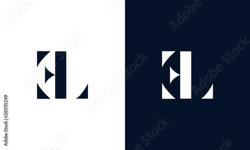 Abstract letter EL logo. This logo icon incorporate with abstract shape in the creative way.