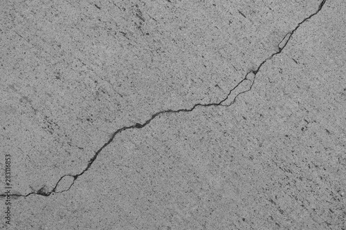 Crack in concrete on the streets of Los Angeles for interior design