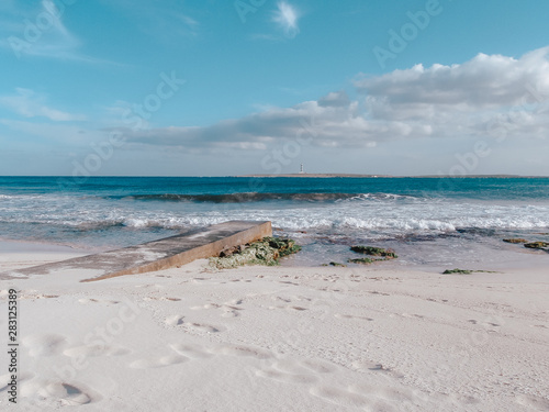 Son Bou - one of the most popular natural beaches of Menorca Island, Spain