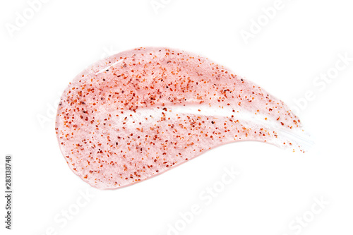 Citrus scrub or lotion smear isolated on white.