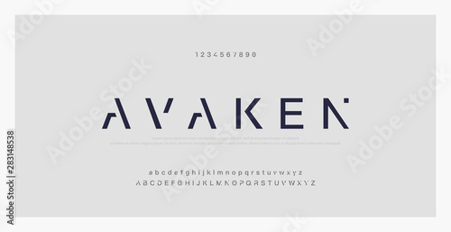 Abstract minimal modern alphabet fonts. Typography technology electronic digital music future creative font. vector illustraion
