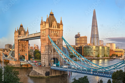 Tower Bridge and shard in the morning light