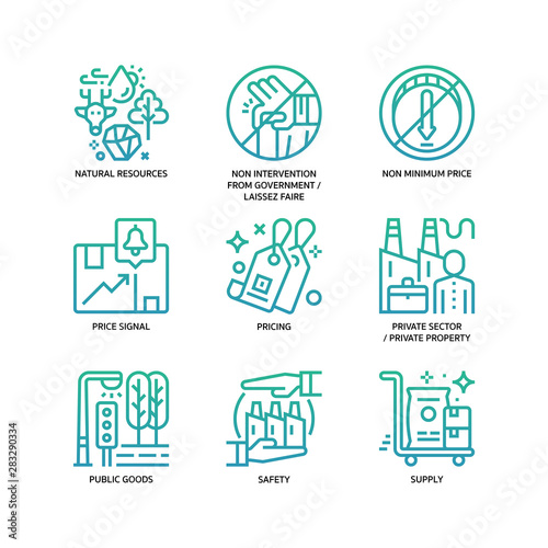 Market Economy icons set