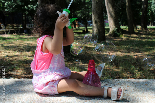 baby with bubbles