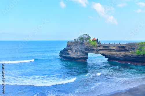 Tanah Lot Temple, the most important indu temple of Bali, Indonesia