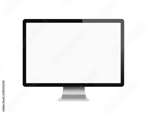 Blank modern computer monitor isolated on white background with clipping path for the screen
