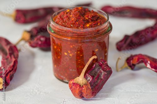 Traditional homemade harissa sauce