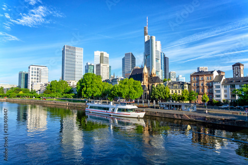 Frankfurt skyline at sunny day