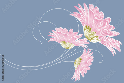 Spring background with gerbera flowers.