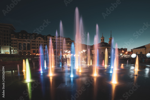 Musical colorful fountain