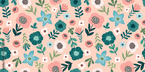 Floral seamless pattern. Vector design for paper, cover, fabric, interior decor