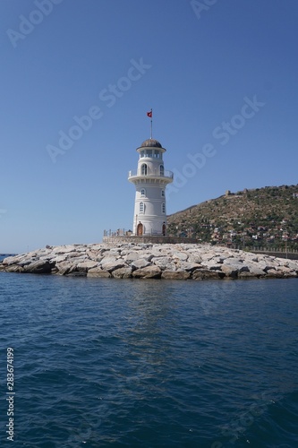  Lighthouse in the port of Alanya, Turkey.