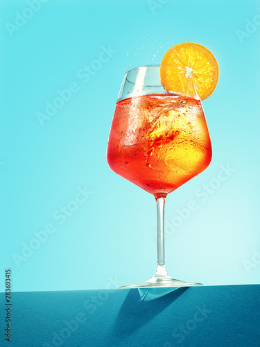 Glass of Aperol spritz cocktail