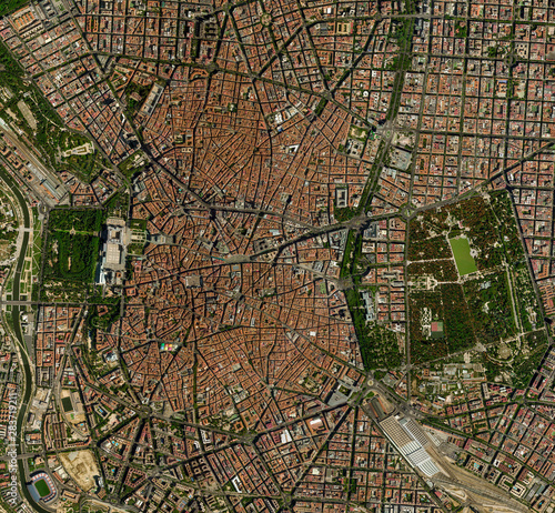 High resolution Satellite image of Madrid, Spain (Isolated imagery of Spain. Elements of this image furnished by NASA)