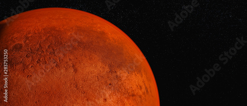 the planet mars (3d rendering.This image elements furnished by NASA)