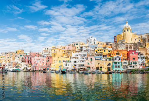 Landscape with colorful houses on Procida island, Italy