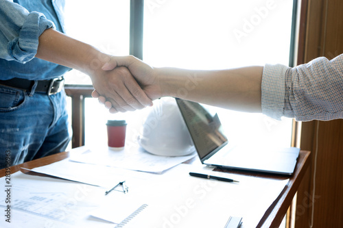 engineer or architectural handshake